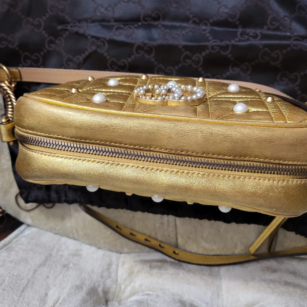 Authentic Gucci Pearl Studded GG Marmont camera bag - Picture 15 of 15